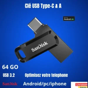 Clé double connectique USB Type-C™ 64GO Ultra Dual Drive Go
