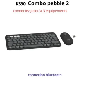 Logitech Pebble 2 Combo Bluetooth – Clavier & Souris Sans Fil Noir