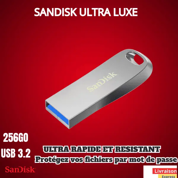 Clé USB 3.2: Sandisk ultra Luxe 256GO